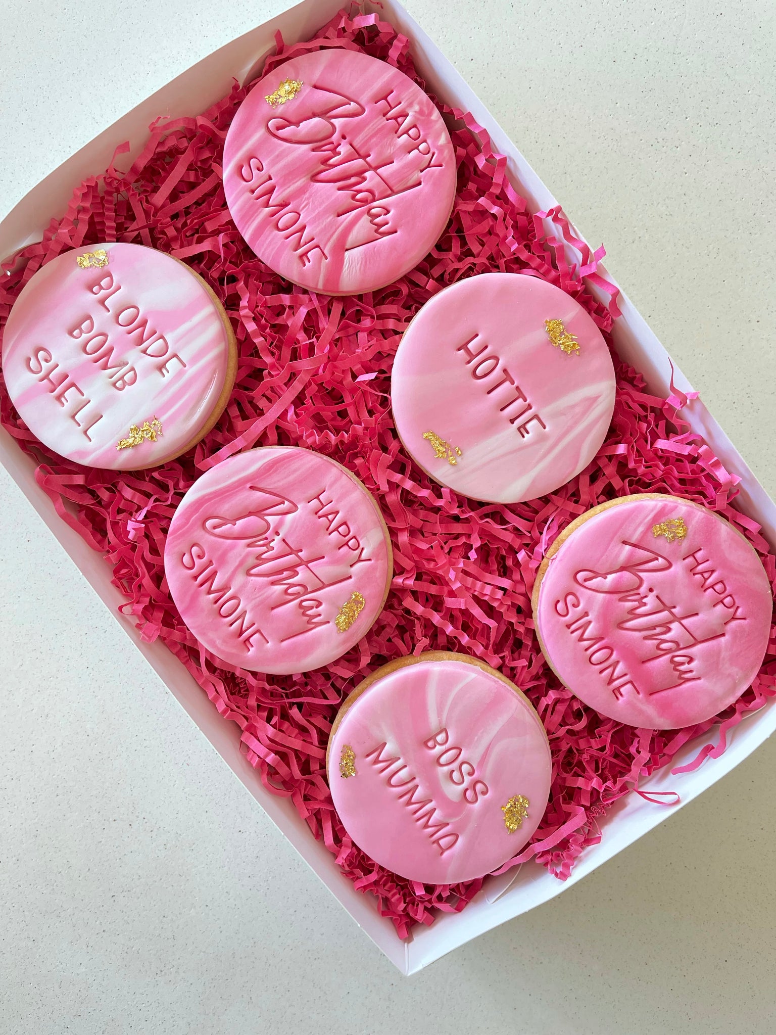 Essentially Sweet  Koula on Instagram: Continuing on with the marble  theme, these ones were pretty, hot pink coloured hearts for Emily's 13th  Birthday. . . . . . #marblecookies #embossedcookies #customdecoratedcookies  #